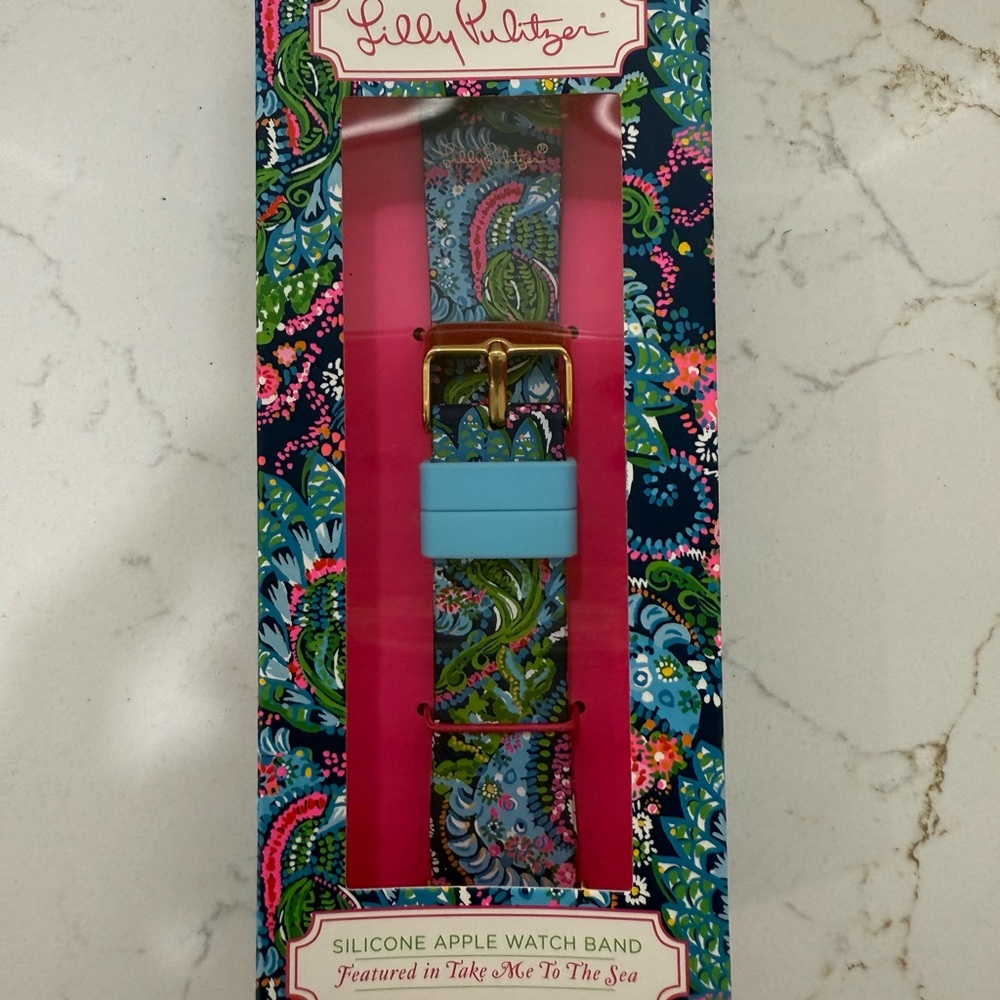 Lilly Pulitzer Paisley Silicone Watch Band - Blue and Pink